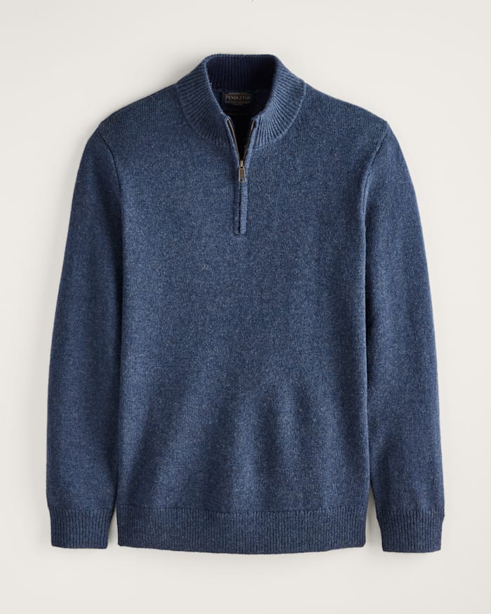 MEN'S SHETLAND COLLECTION HALF-ZIP SWEATER